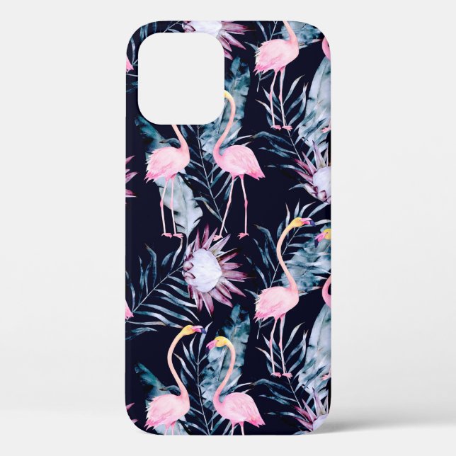 Abstract tropical pattern with flamingo, protea, l Case-Mate iPhone case (Back)