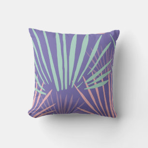 Abstract tropical plant pattern cushion