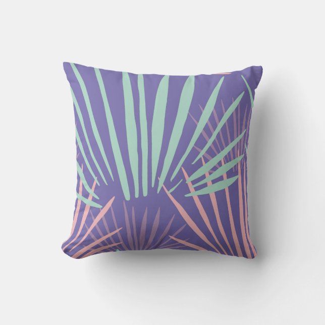 Abstract tropical plant pattern cushion (Front)