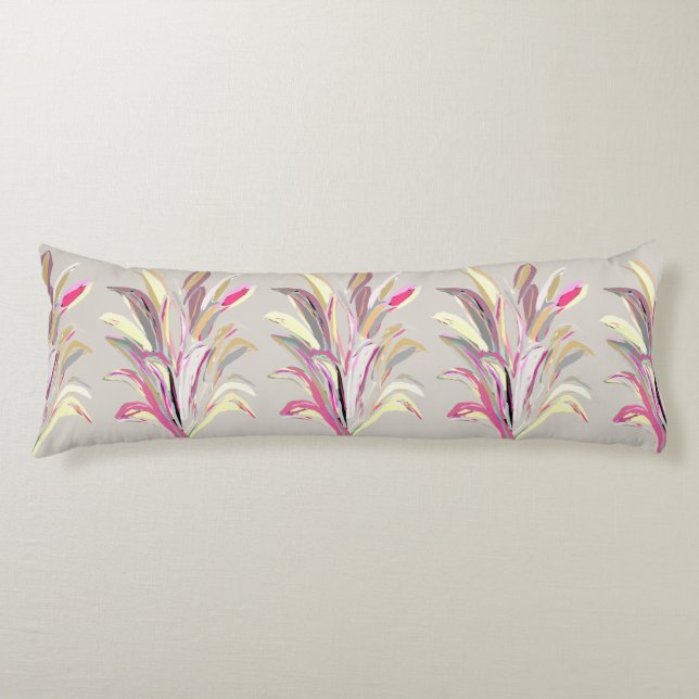 Abstract Tropical Plant Vector Art Style Body Cushion (Front)