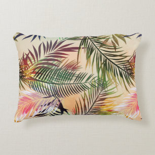 Abstract tropical plants pattern. Vintage illustra Decorative Cushion