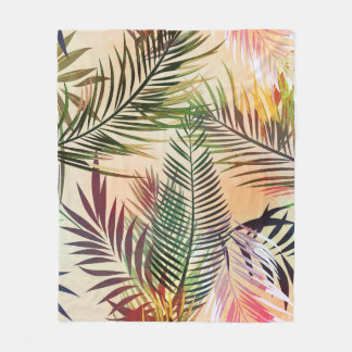 Abstract Tropical Plants: Vintage Illustration Fleece Blanket