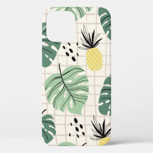 Abstract tropical seamless pattern with palm leaf iPhone 12 case