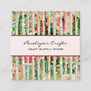 Abstract Tropical Square Business Card