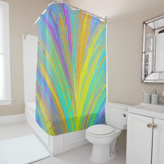 Abstract Tropical Summer Fun Shower Curtain (In Situ)