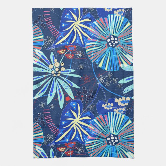 Abstract  tropical tea towel (Vertical)