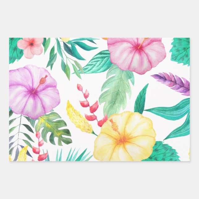 Abstract Tropical Wrapping Paper Sheet (Front)