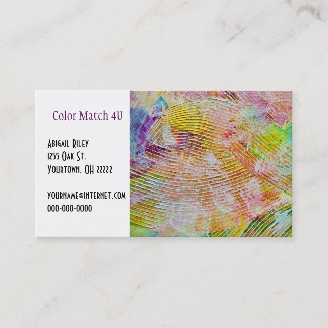 Abstract Troweled Paint Business Card (Front)
