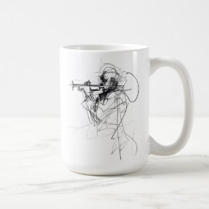 Abstract Trumpet Player Sketch Coffee Mug