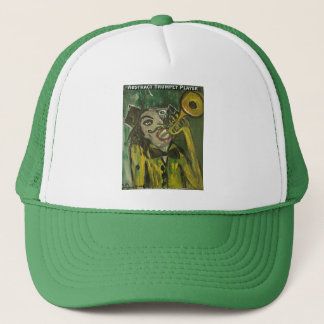 abstract trumpet player trucker hat