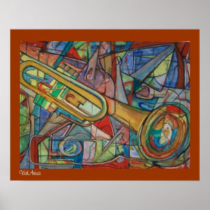 Abstract Trumpet Poster by ValAries