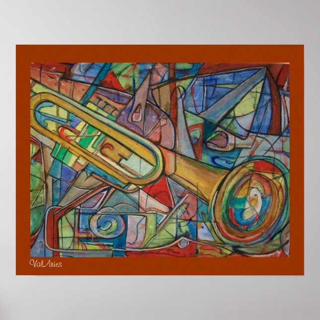Abstract Trumpet Poster by ValAries (Front)
