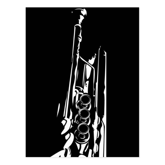 Abstract Trumpet Silhouette Postcard