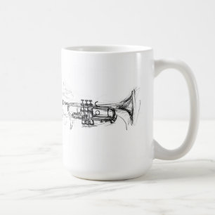 Abstract Trumpet Sketch Coffee Mug