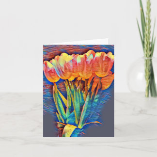 Abstract Tulip Design Note Card