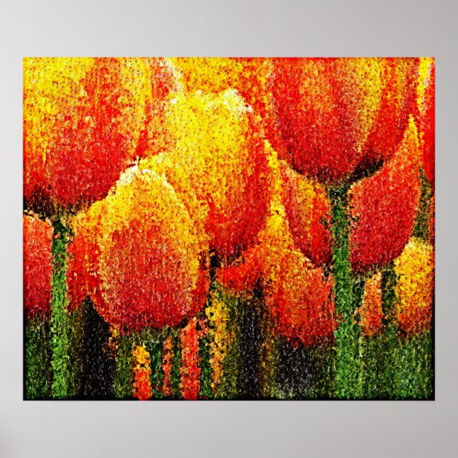 Abstract Tulip Painting Art Posters (Front)