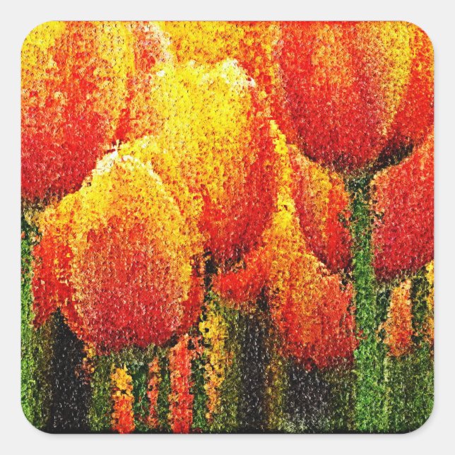 Abstract Tulip Painting Art  - Sticker (Front)
