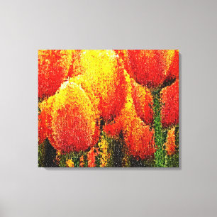 Abstract Tulip Painting Art - Wrapped canvas