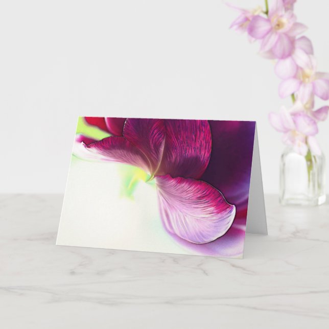 Abstract Tulip Petals Art Note Card (Orchid)