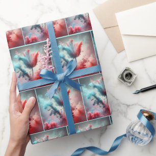Abstract Tulip With Smoky Clouds Wrapping Paper