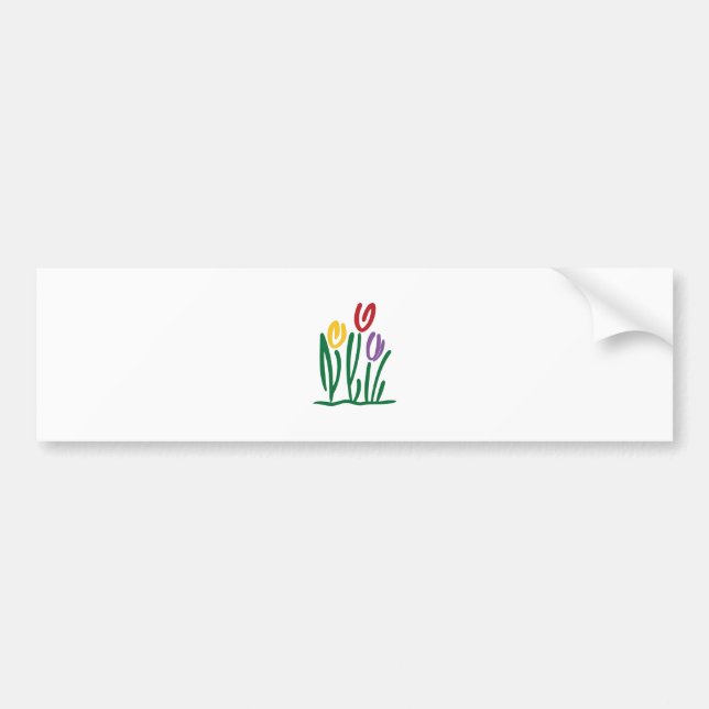 Abstract Tulips Bumper Sticker (Front)