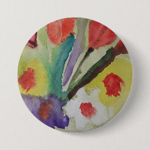 Abstract Tulips & Spring Flowers  7.5 Cm Round Badge
