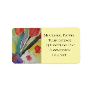 Abstract Tulips & Spring Flowers Address Label