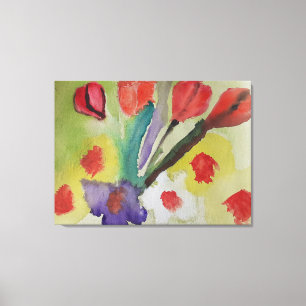Abstract Tulips & Spring Flowers Canvas Print