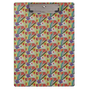 Abstract Tulips & Spring Flowers Clipboard