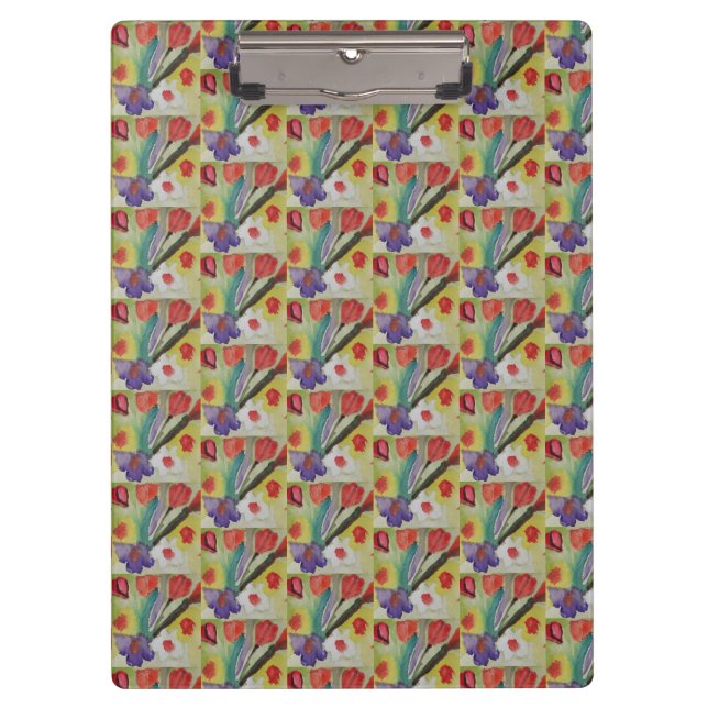 Abstract Tulips & Spring Flowers  Clipboard (Front)