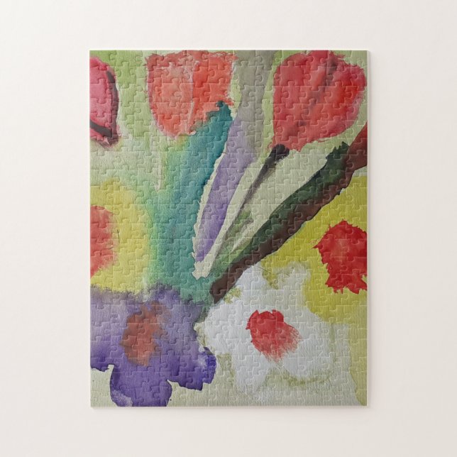Abstract Tulips & Spring Flowers Jigsaw Puzzle (Vertical)