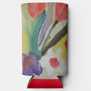 Abstract Tulips & Spring Flowers Seltzer Can Cooler