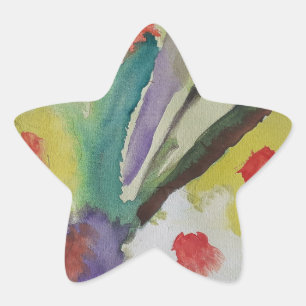Abstract Tulips & Spring Flowers Star Sticker