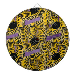 Abstract Tunnel a Trippy Yellow Black Purple Dartboard