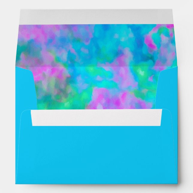 Abstract Turquoise Blue Purple Pink Aqua Envelope (Back (Bottom))