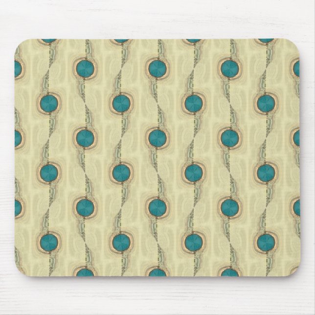Abstract Turquoise Circles Pattern Mouse Mat (Front)