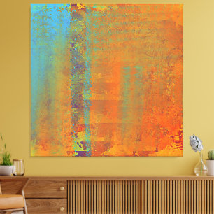 Abstract Turquoise, Gold, and Copper Textures Canvas Print