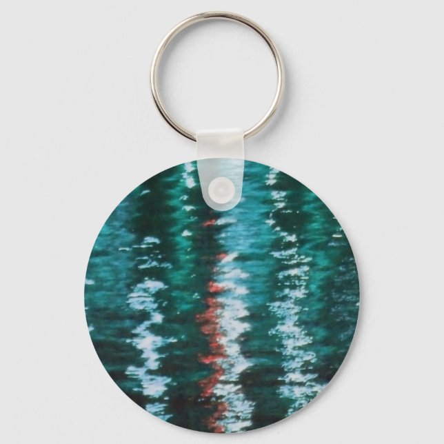 Abstract Turquoise Keychain (Front)