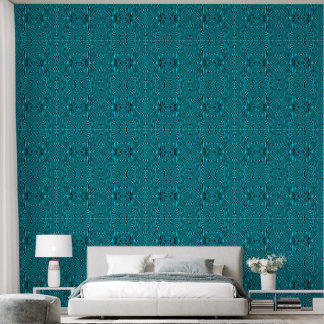Abstract Turquoise Stripes Wallpaper