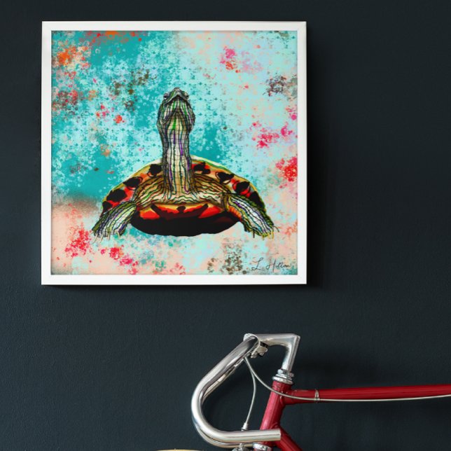 Abstract Turtle Artwork Canvas Print (Creator Uploaded)