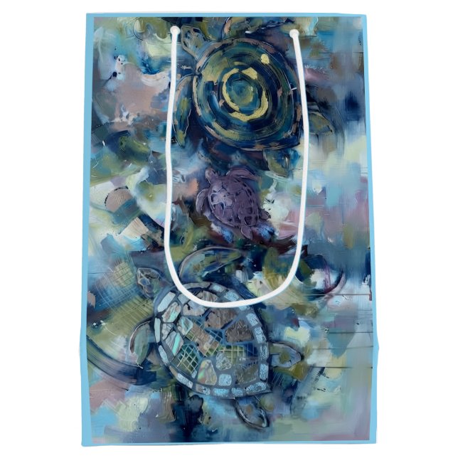 Abstract Turtle Medium Gift Bag (Back)