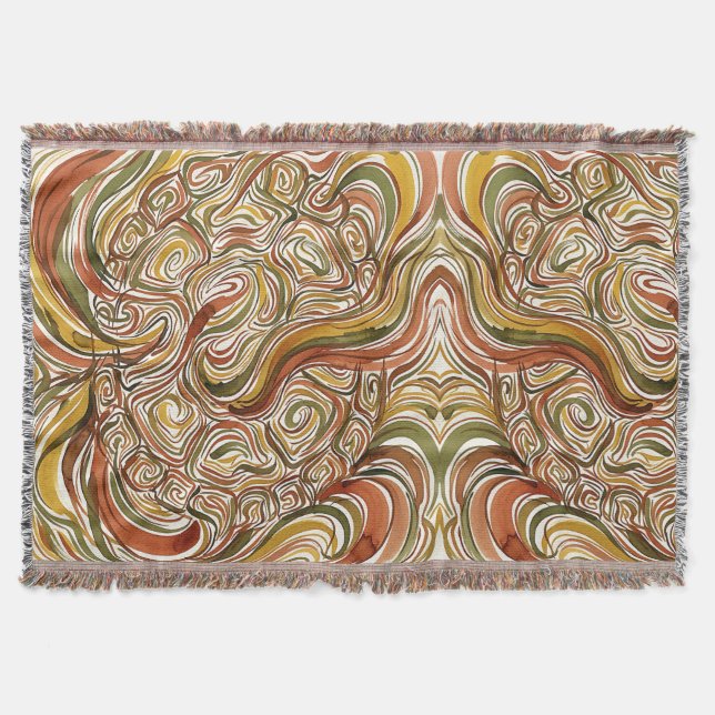 Abstract Turtle Shell Earth Ink Blankets (Front)