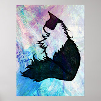 Abstract Tuxedo Cat Poster