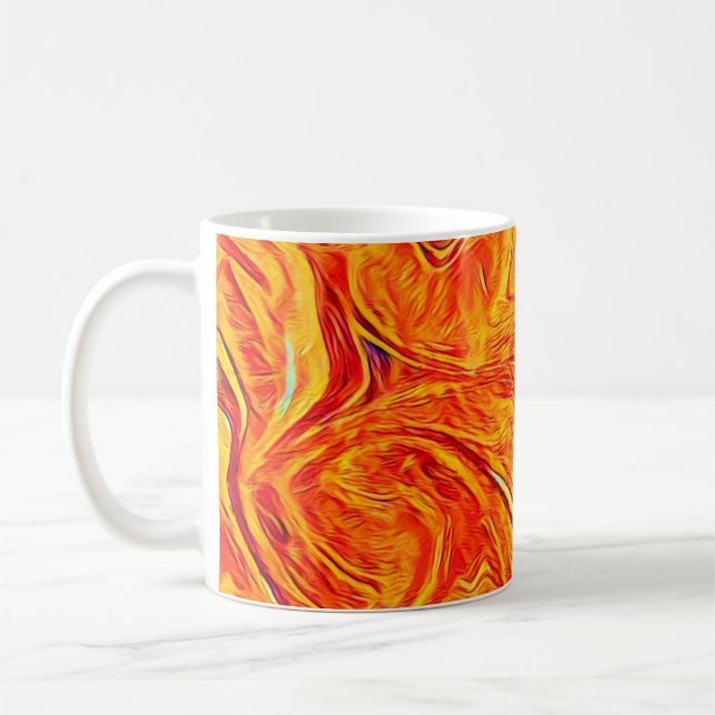 Abstract twirl waves texture backgruond. Bright co Coffee Mug (Left)
