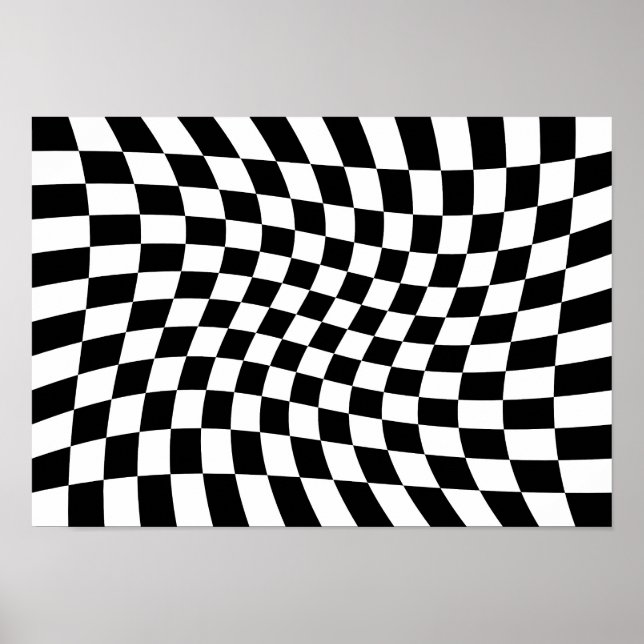Abstract Twisted Chequerboard Poster (Front)