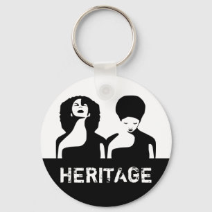 abstract Two Black Women Natural AFRICAN Heritage Key Ring