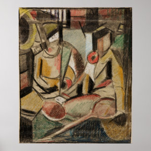 Abstract--Two Women with Tennis Racquets  Poster