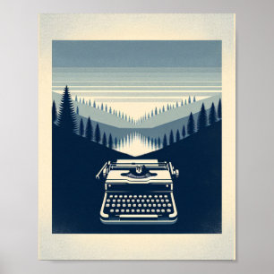 Abstract Typewriter Art Poster