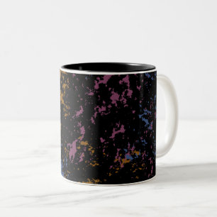 Abstract Uneven Pattern Two-Tone Coffee Mug