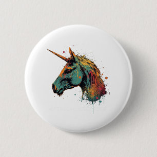 Abstract Unicorn 6 Cm Round Badge